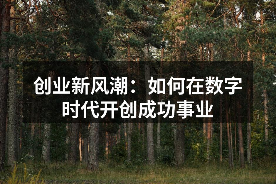 创业新风潮：如何在数字时代开创成功事业