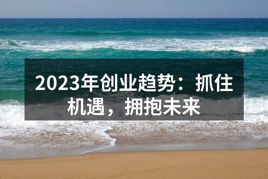 2023年创业趋势：抓住机遇，拥抱未来